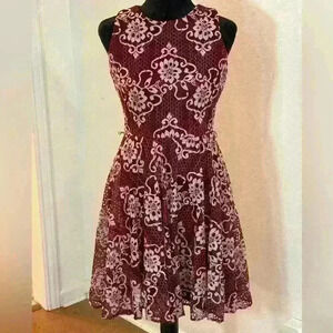 Gabby Skye Red & Pink Floral Dress